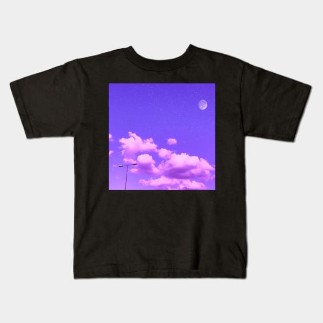 Pink Clouds Kids T-Shirt by RiddhiShah